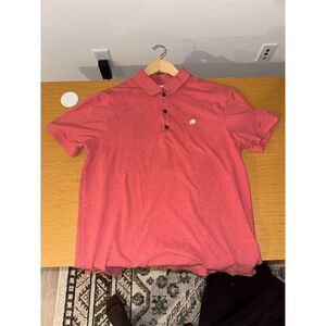 Banana Republic Men's Short‎ Sleeve Polo Shirt Red Heather Slim Fit Size L